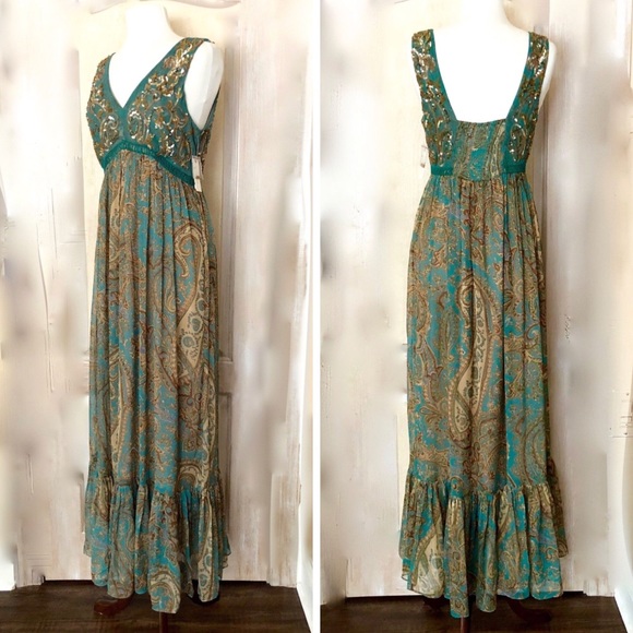 BEADED paIsley maxi dress - Picture 4 of 7
